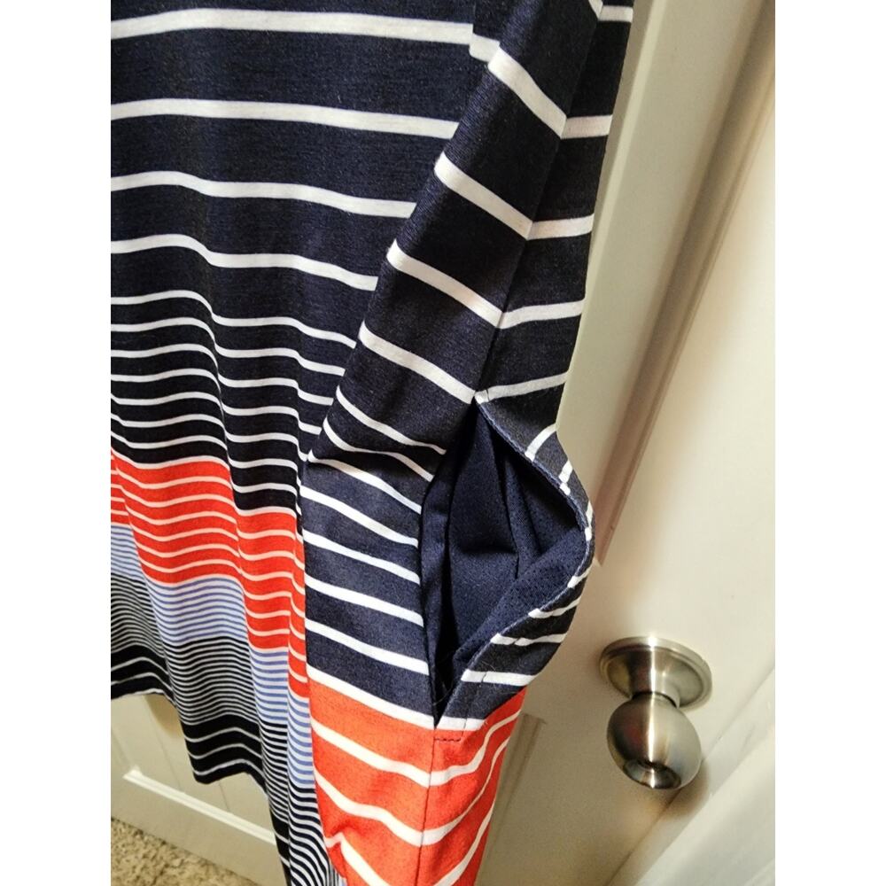Gerry V-Neck Sleeveless Active Summer Dress Pockets Multicolor Patriotic Size S - Picture 5 of 9